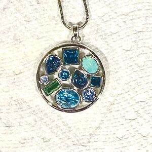 Swarovski Blue and Silver Gemstone Necklace